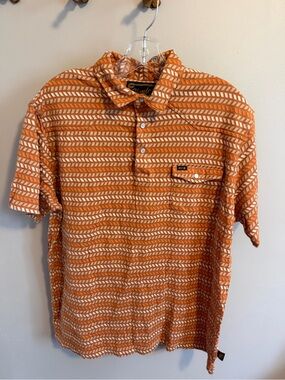 Howler Brothers XL Orange Ranchero Jacquard Western Pearl Snap Polo Shirt